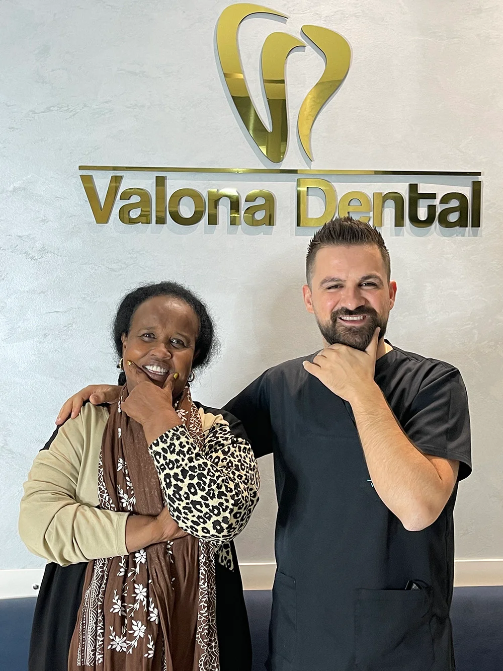 Patient smiling at Valona Dental